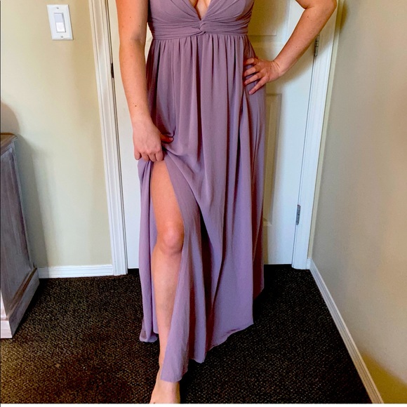 Prom/Wedding - Mauve Long Dress w/ Leg Slit - Size M - Soiéblu - Picture 5 of 7